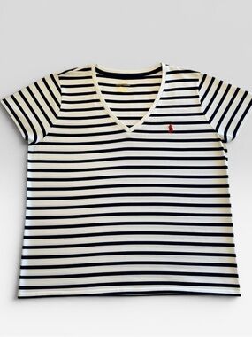 Polo by Ralph Lauren Women’s XL V-Neck Short Sleeve Cotton Tee Embroidered Pony